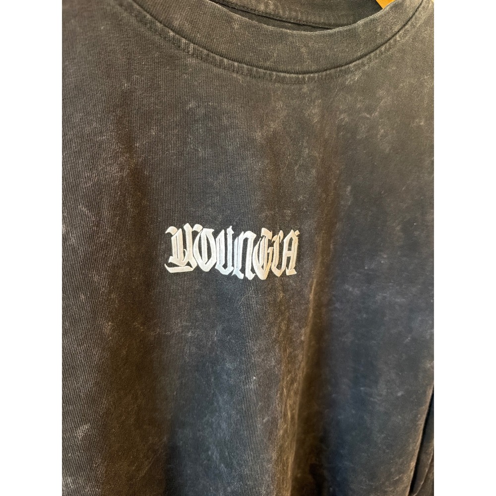YoungLA Long Sleeve T-Shirt Mens Large Black Mineral Wash Gothic Graphic 8021 - Picture 3 of 9